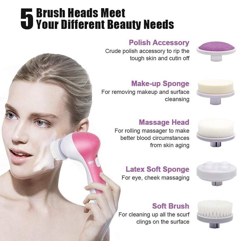 GlowVibe 5 in 1 Face Massage Cleansing Brush Set