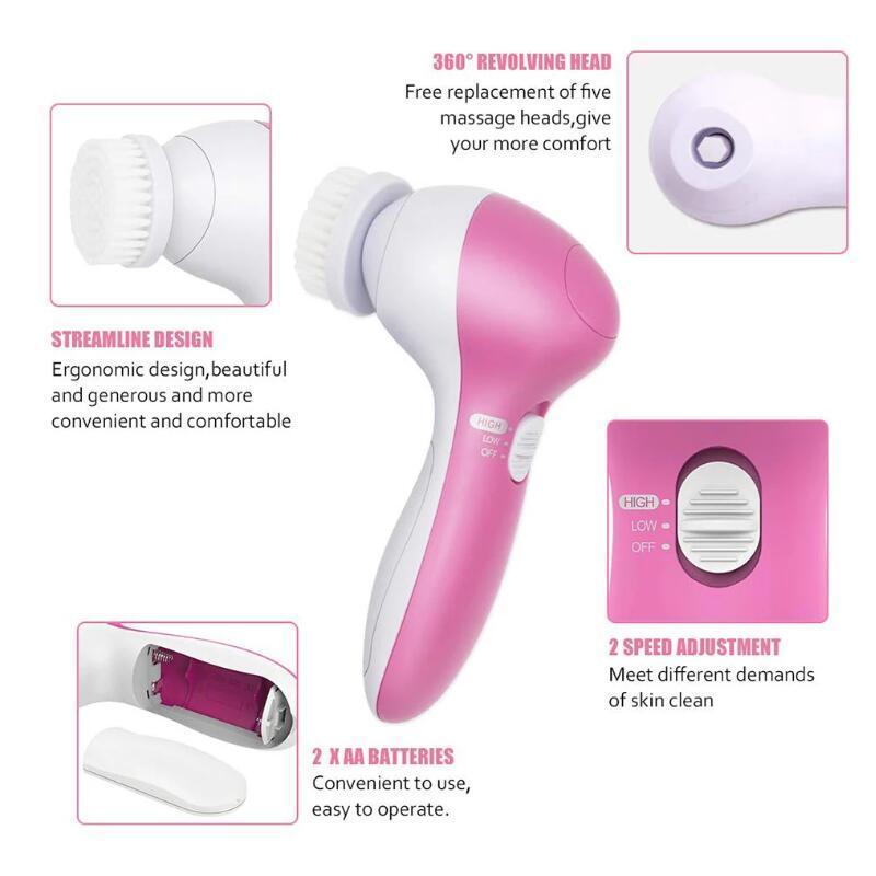 GlowVibe 5 in 1 Face Massage Cleansing Brush Set